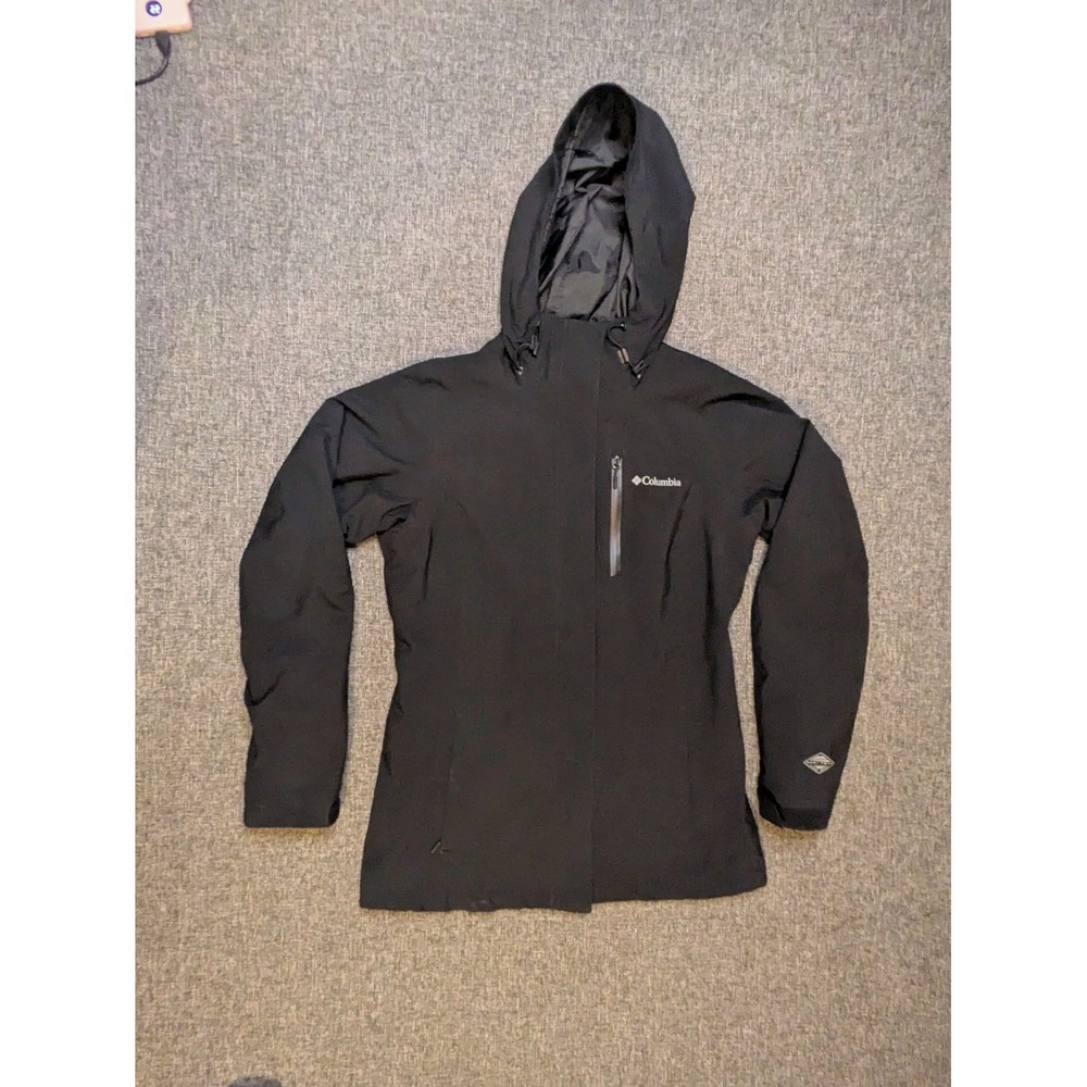 Columbia Omni-Tech Insulated Rain Jacket Mens XS Black Omni Heat Full Zip Coat - Picture 1 of 10